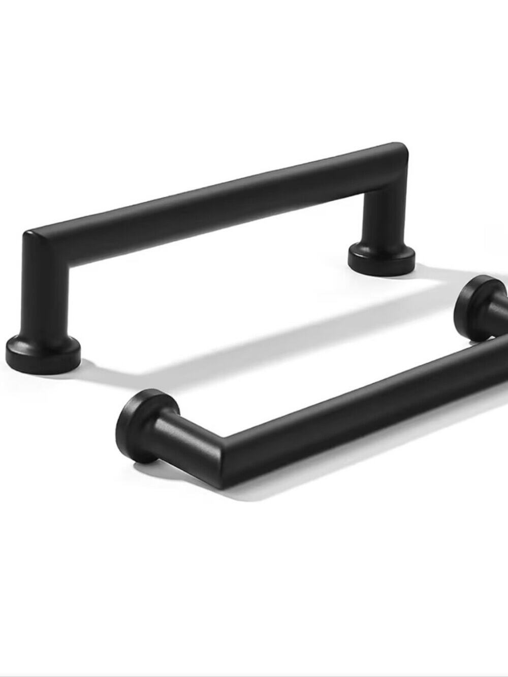 NWT, Matte Black Modern Bar Cabinet Handle Pulls, Set Of 2, 4 Inch